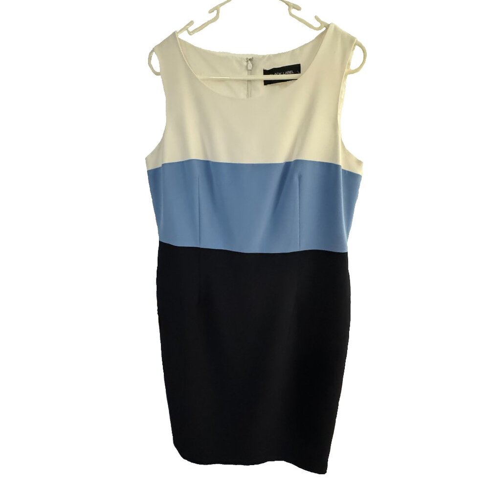 Black Label by Evan Picone Sleeveless Colorblock Dress Size 10 EUC